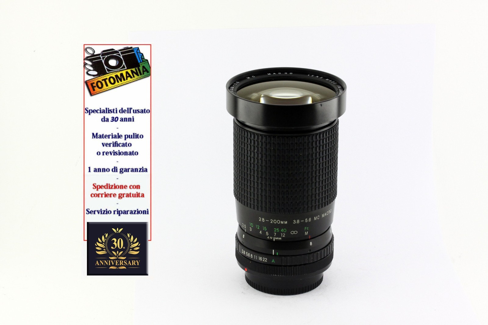 Cosina 28-200 F3.8-5.6 Canon FD Mount One Year Warranty