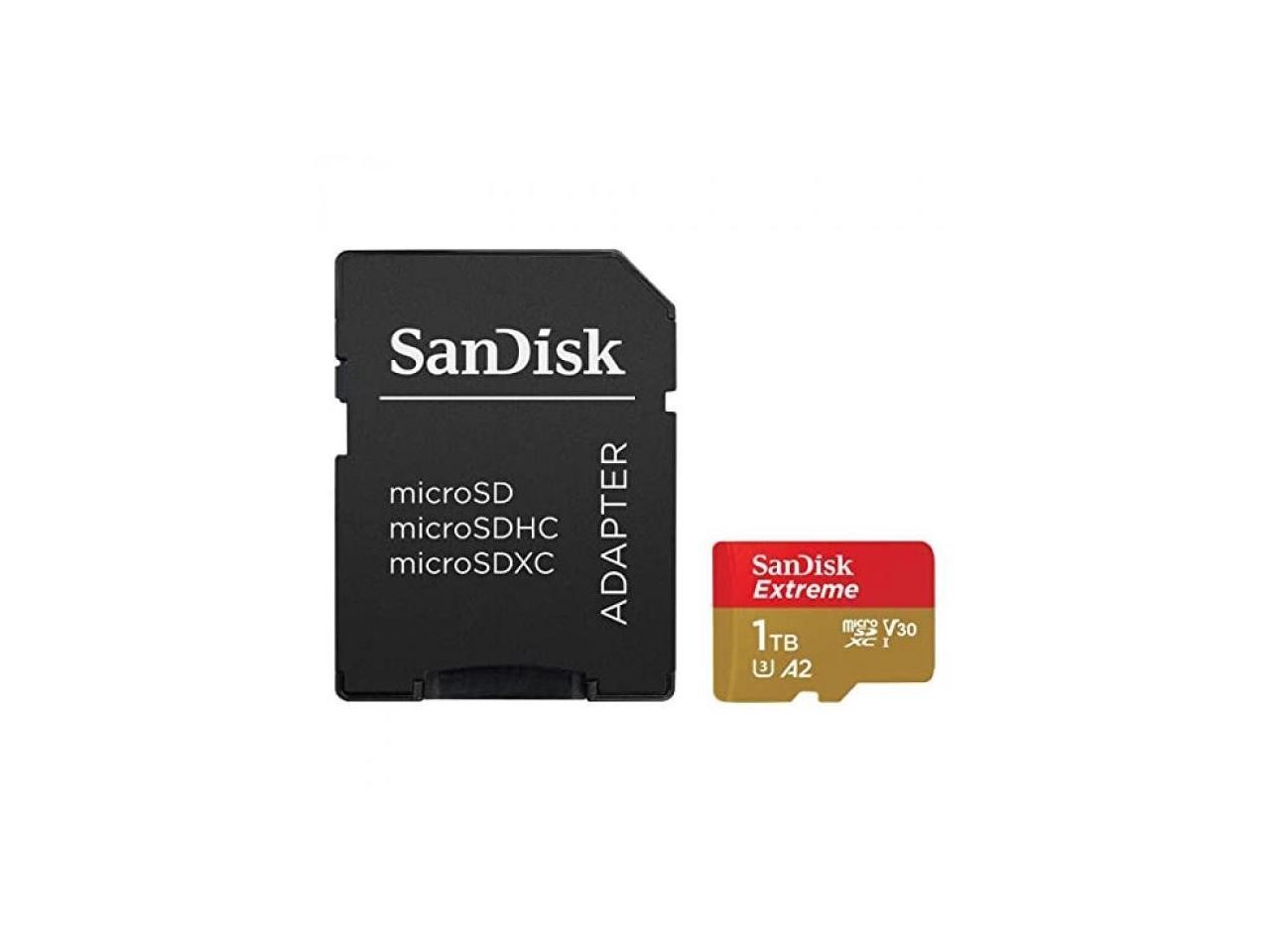 SanDisk Extreme 1 TB Class 3/UHS-I (U3) V30 microSDXC – 190 MB/s Read – 130 MB/s