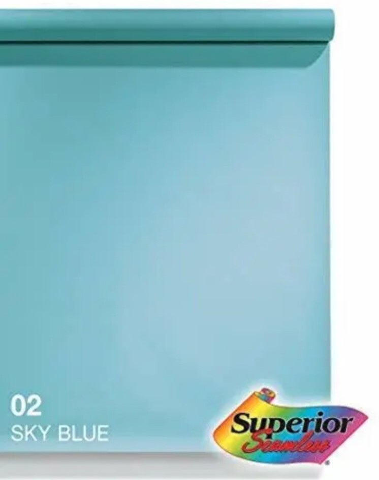 Superior Seamless Photography Background Paper, 02 Sky Blue, 86″x36″