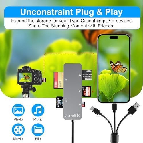 Memory Stick Pro Duo Adapter 5 In 1 Multi Memory Card Reader Supports SD/TF/CF