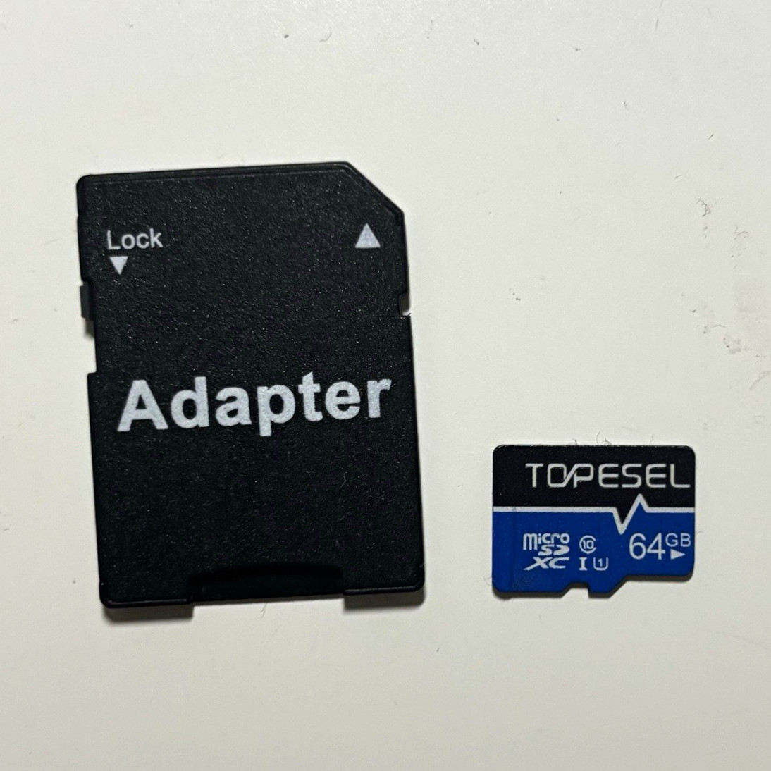 Topesel 64GB microSDXC Class 10 High Speed Memory Card w/ SD Adapter