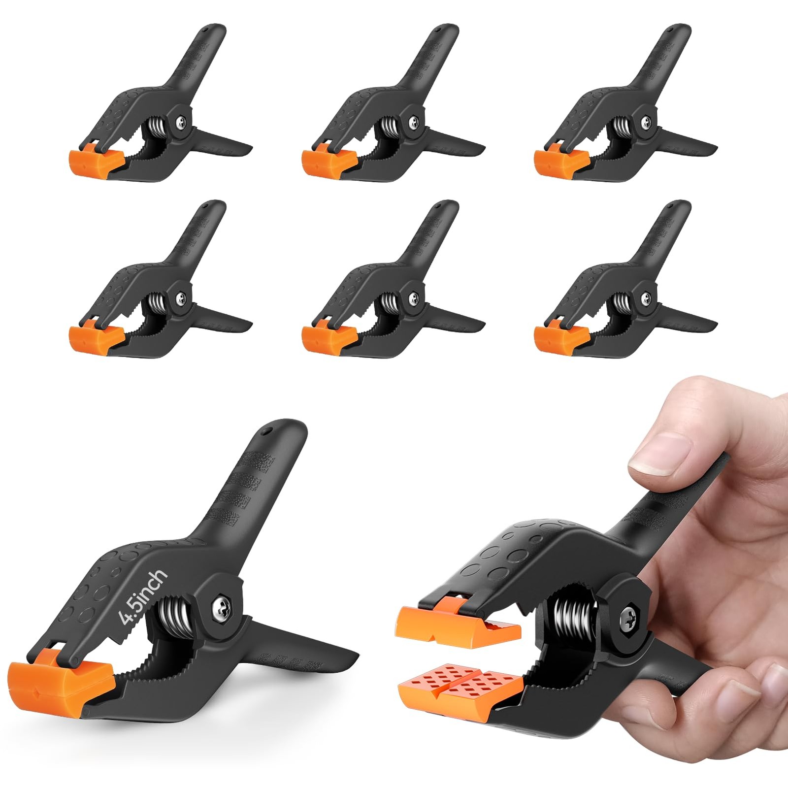 EMART 6 Pack Heavy Duty Spring Clamps, 4.5 inch Plastic Photo Booth Backdrop …
