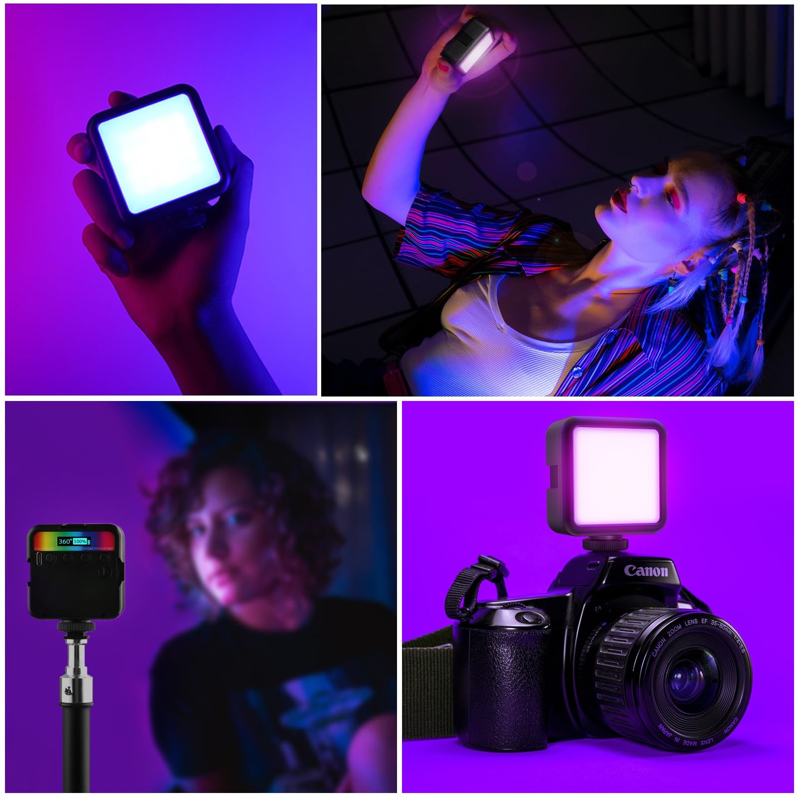 Magnetic RGB Video Light Light 360° Full Color Portable Photography Lighting …