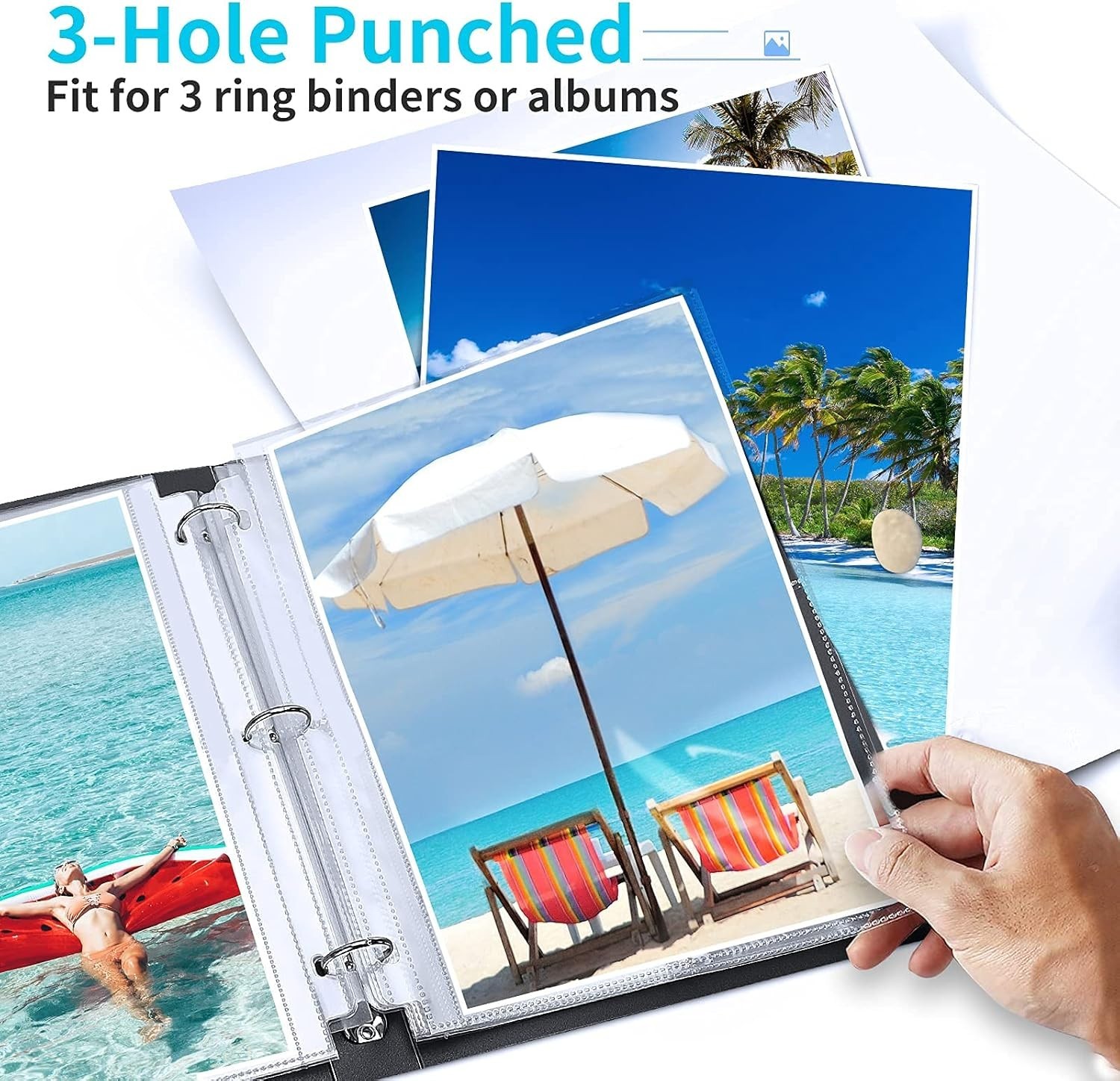 30 Pack Photo Sleeves for 3 Ring Binder – 8×10, for 60 Photos, Archival Page …