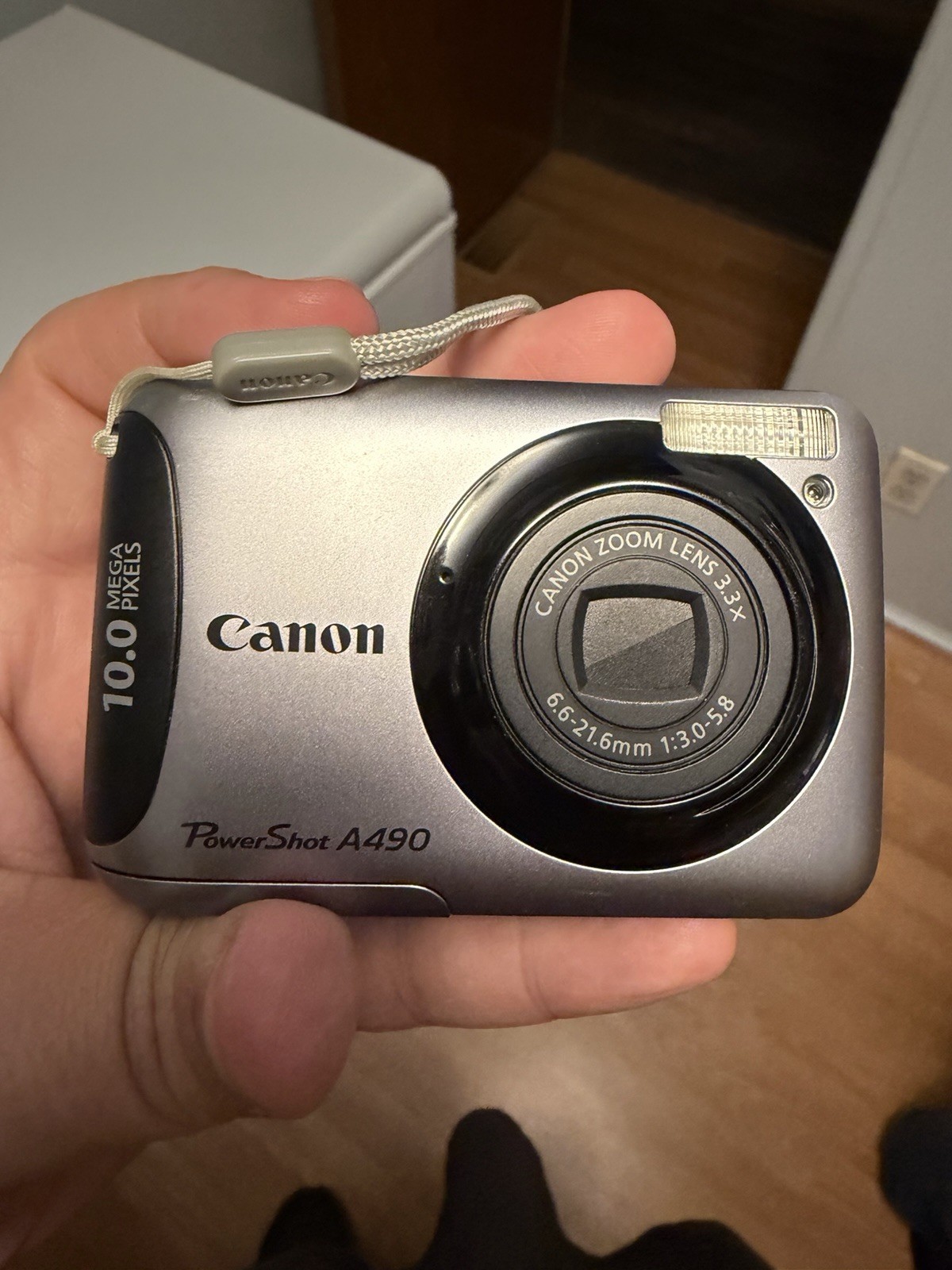 Canon PowerShot A490 Digital Camera 10.0 MP 3.3x Zoom Silver Point And Shoot