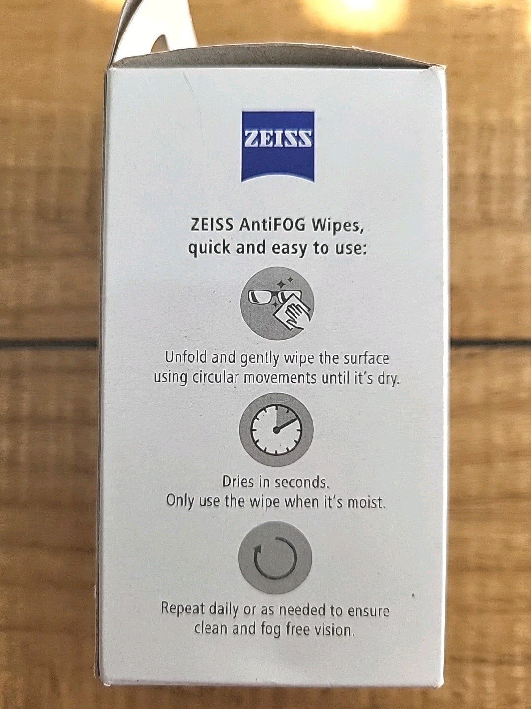 Zeiss AntiFOG Wipes 30-Count Individually Wrapped Pre-Moistened Wipes For Glass