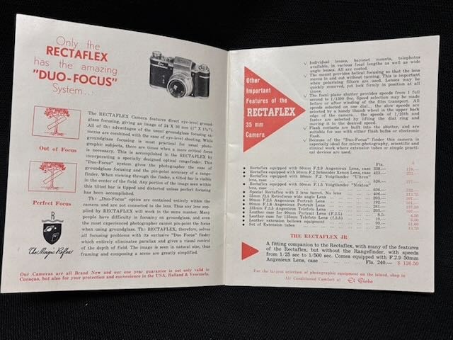 Vintage 1952 Camera Guide EL GLOBO in Curacao N.A. -Leica Zeiss Rollei Exacta