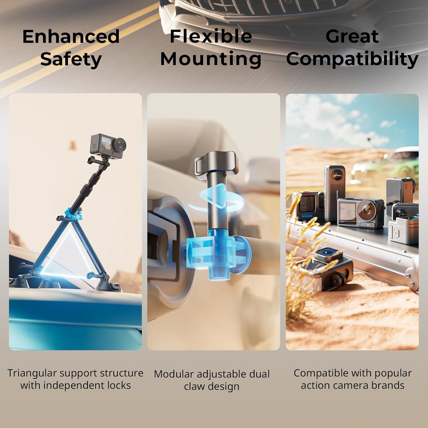 SmallRig Camera Suction Cup Car Mount Kit for Insta360 X4/X3 for Shooting 4380