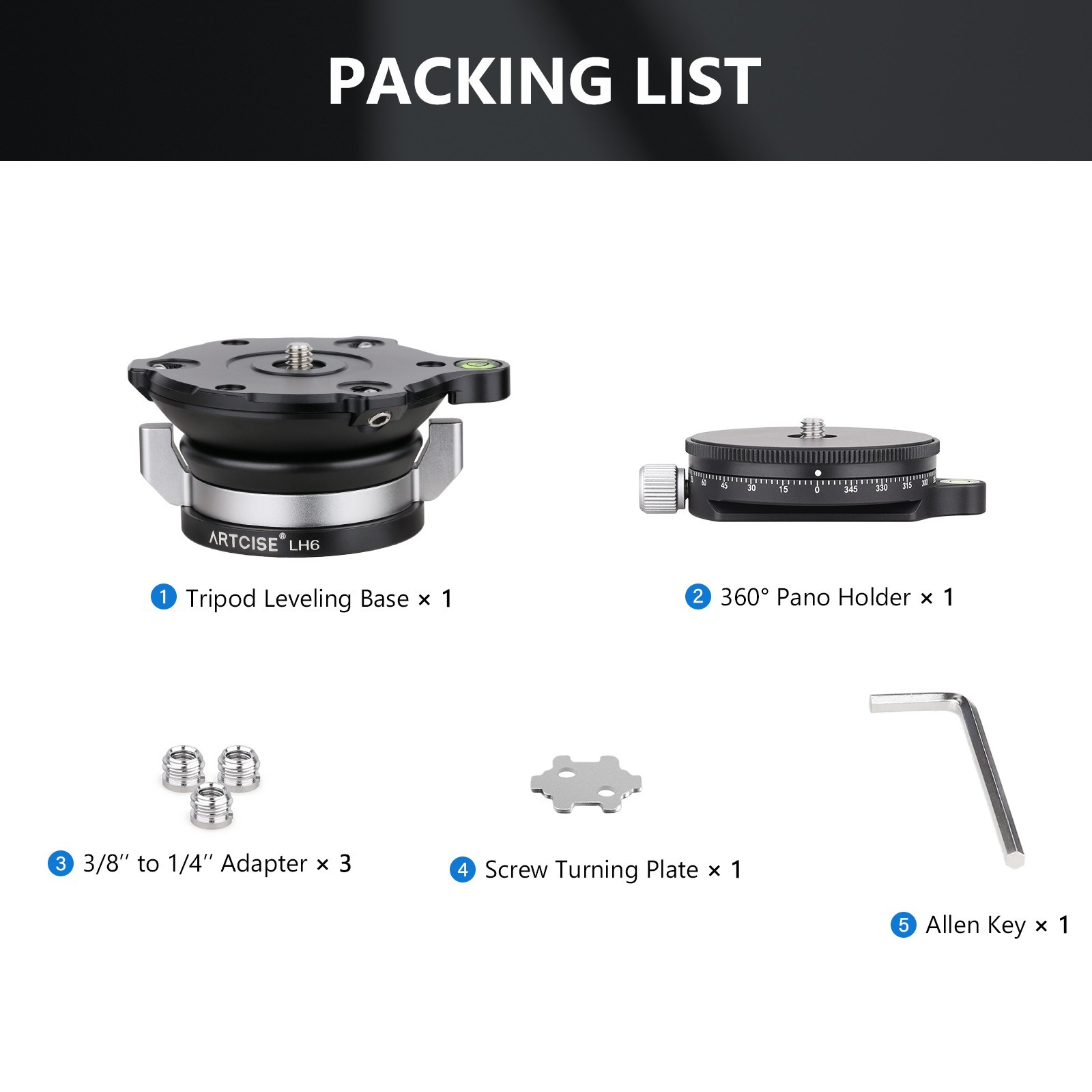 Tripod Leveling Base Camera Leveler Adjusting Plate 360° Panoramic Pan Base