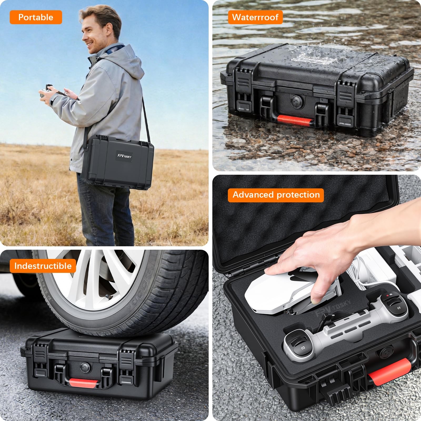 FPVtosky Hard Case for Potensic Atom 2/3-Axis/SE/Atom LT Fly More Combo. Wate…