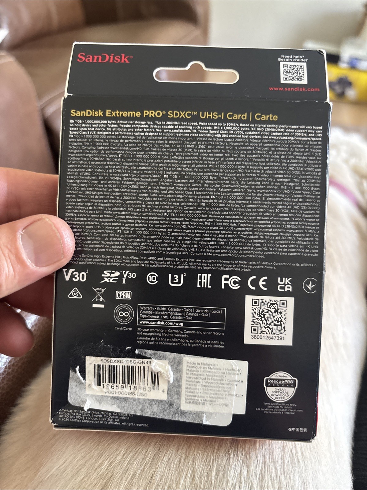 SanDisk Extreme PRO 128GB UHS-I/V30/U3/Class 10 SDXC Memory Card
