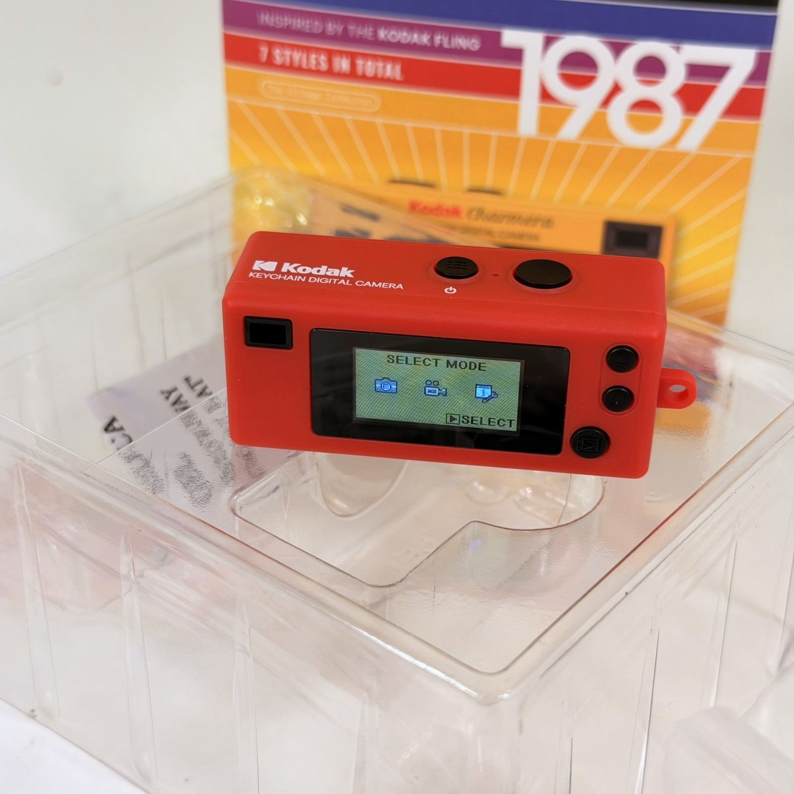 Kodak Charmera 1987 Model Keychain Digital Camera Type 02 Red CIB w 32GB Card