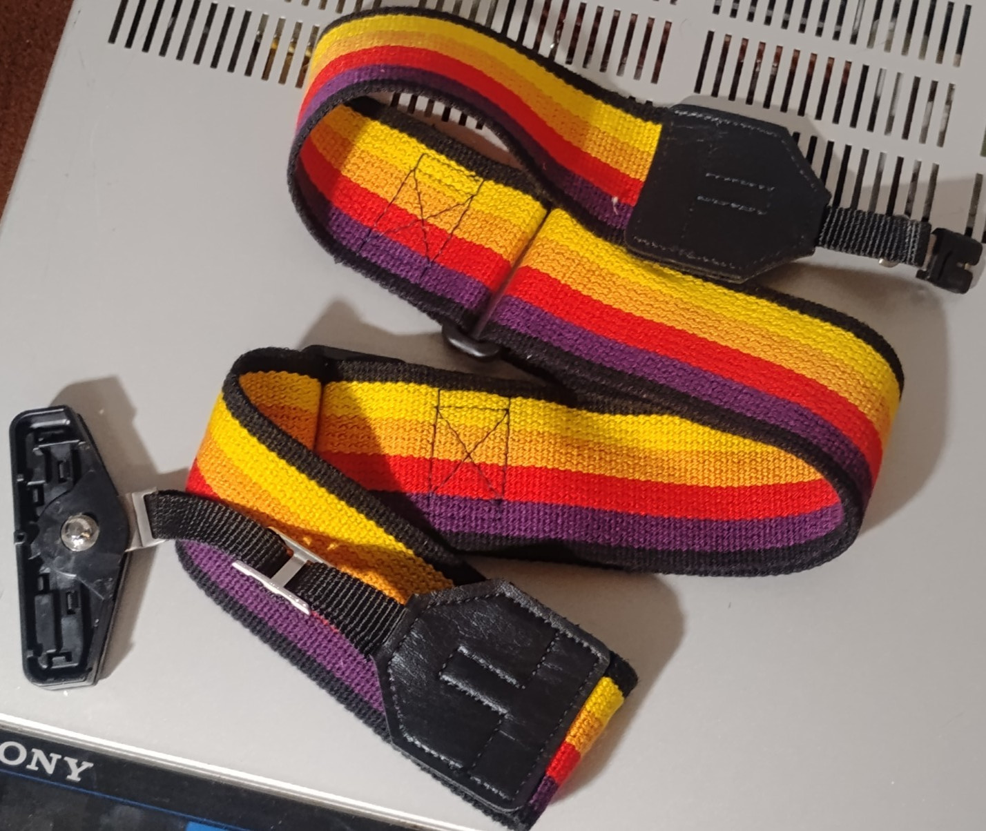 Vintage Fine Clean Multicolor Sony Camera Strap Beta Betamax BetaMovie Camera