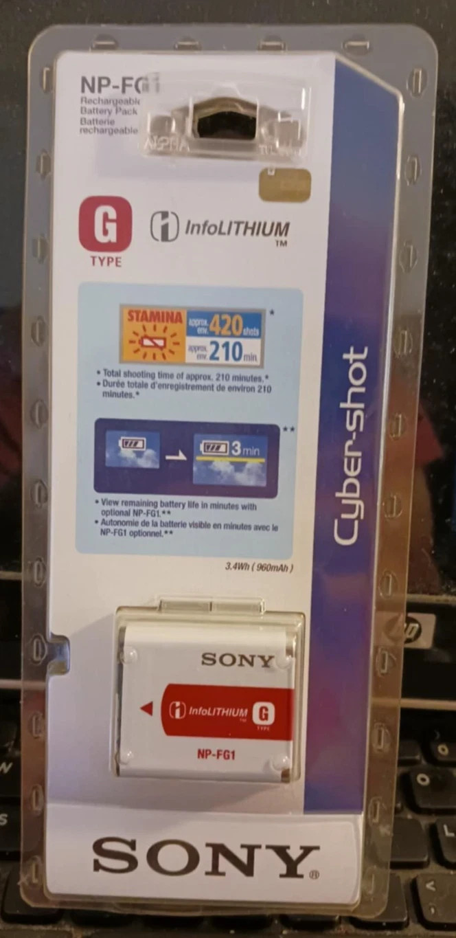 SONY Cybershot G Type Rechargeable Lithium Battery NP-FG1 3.6V 3.4Wh (960mAh)