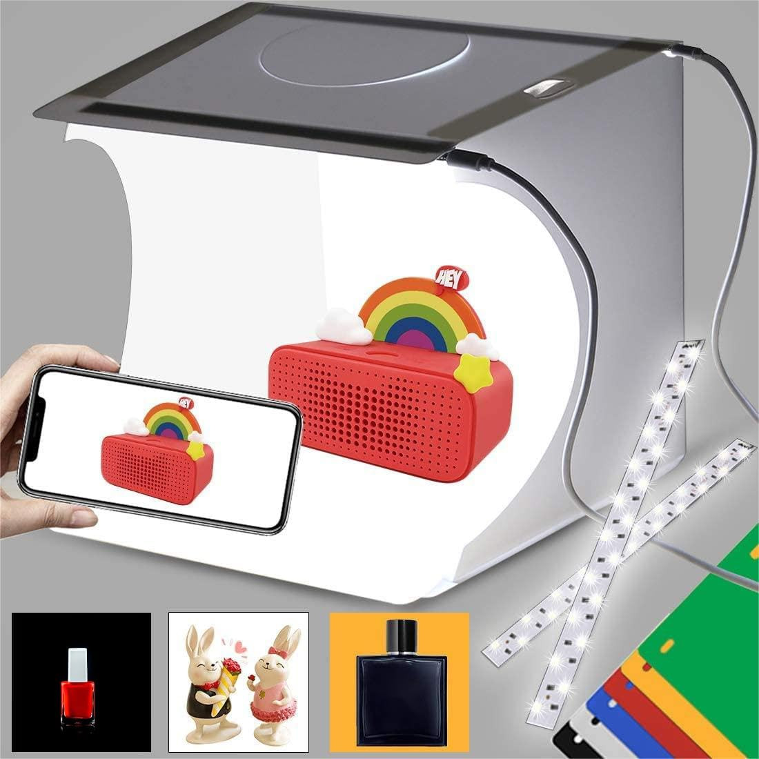 Mini Photo Studio Light Box Portable Folding Photography Tent 40 LED Lights 6 Ba