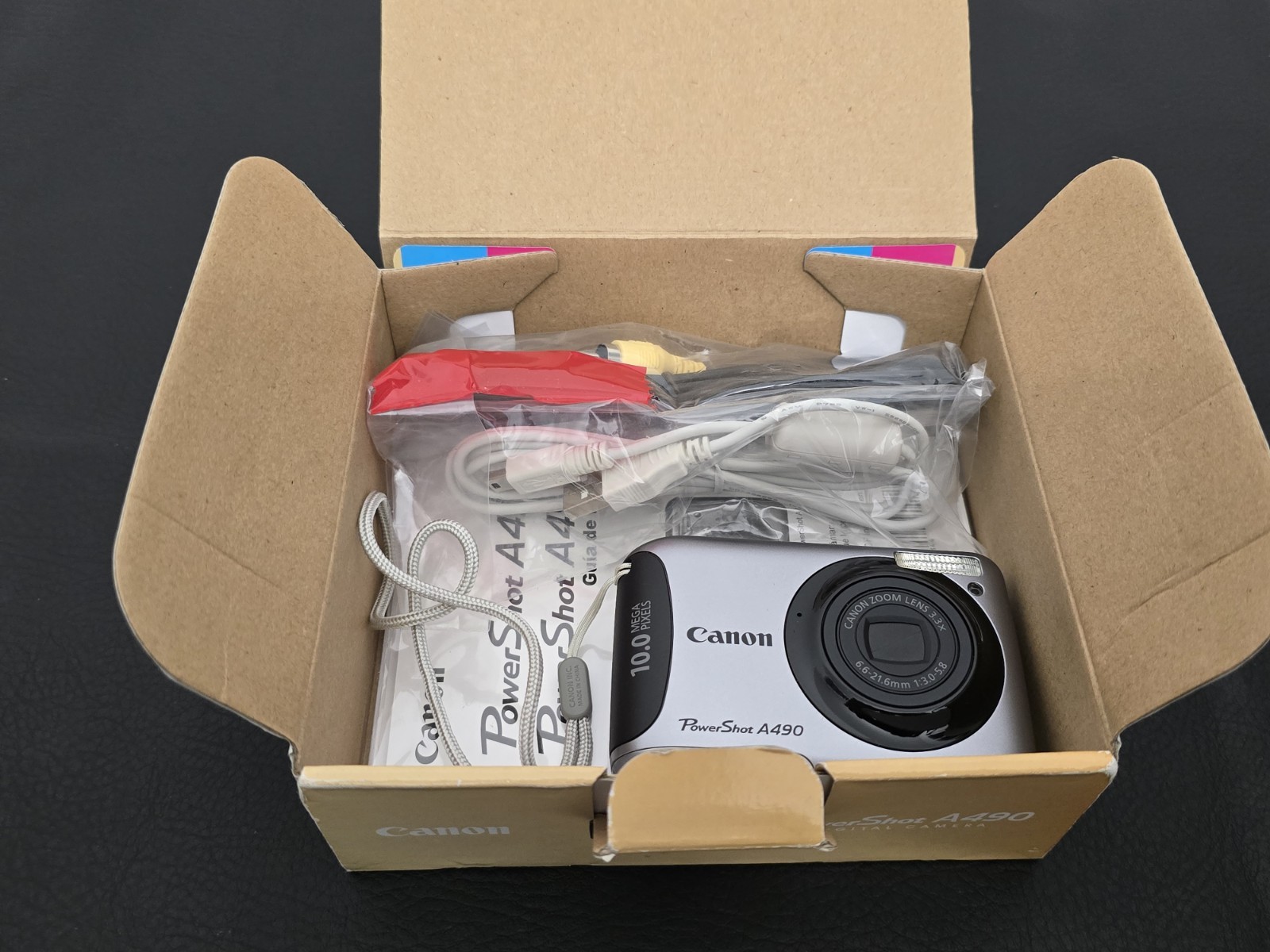 Canon PowerShot A490 10.0MP Digital Camera Silver 2.5″ Screen With Box