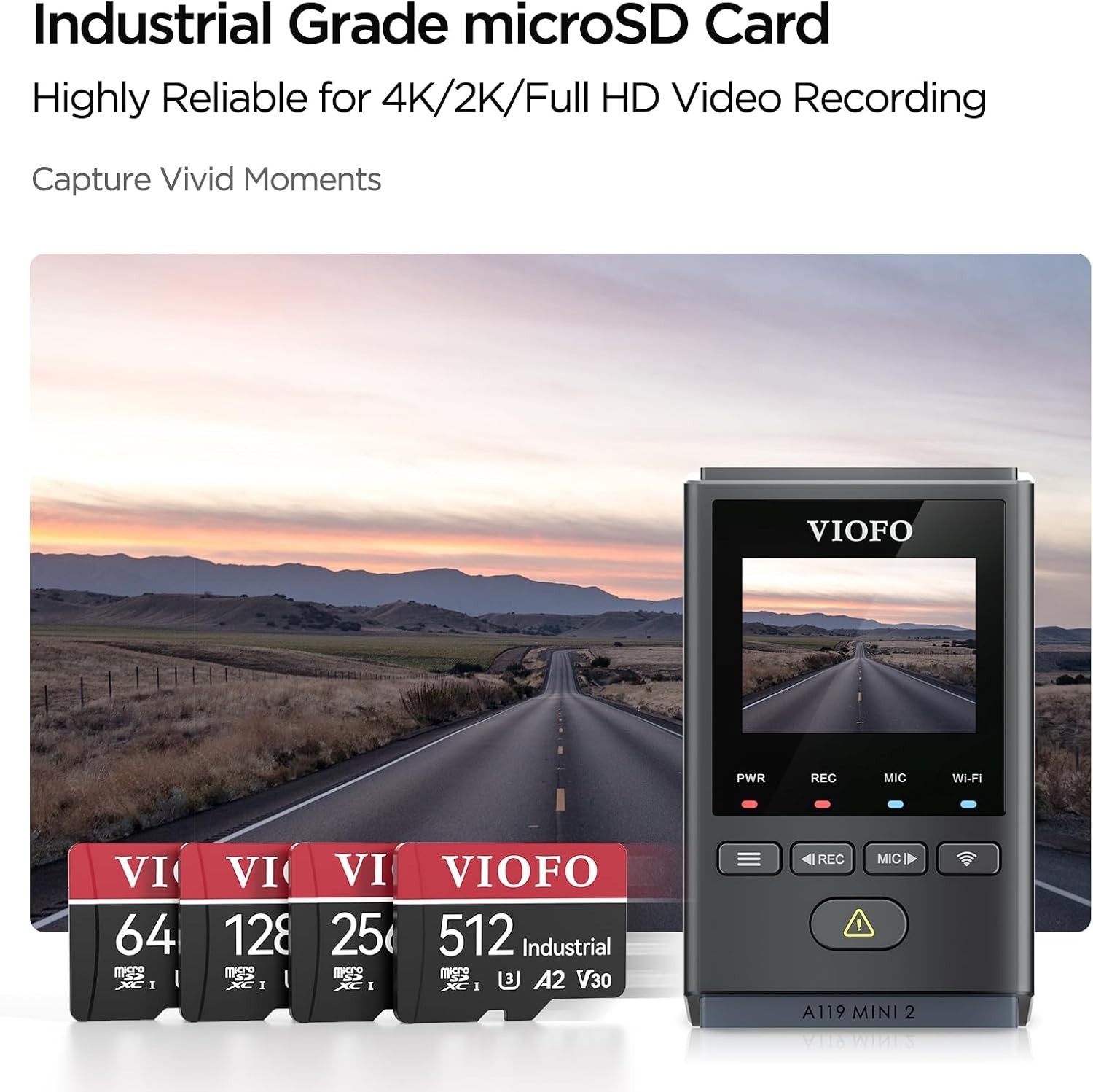 128GB Industrial Grade microSD Card, U3 A2 V30 High Speed Memory Card with Ad…