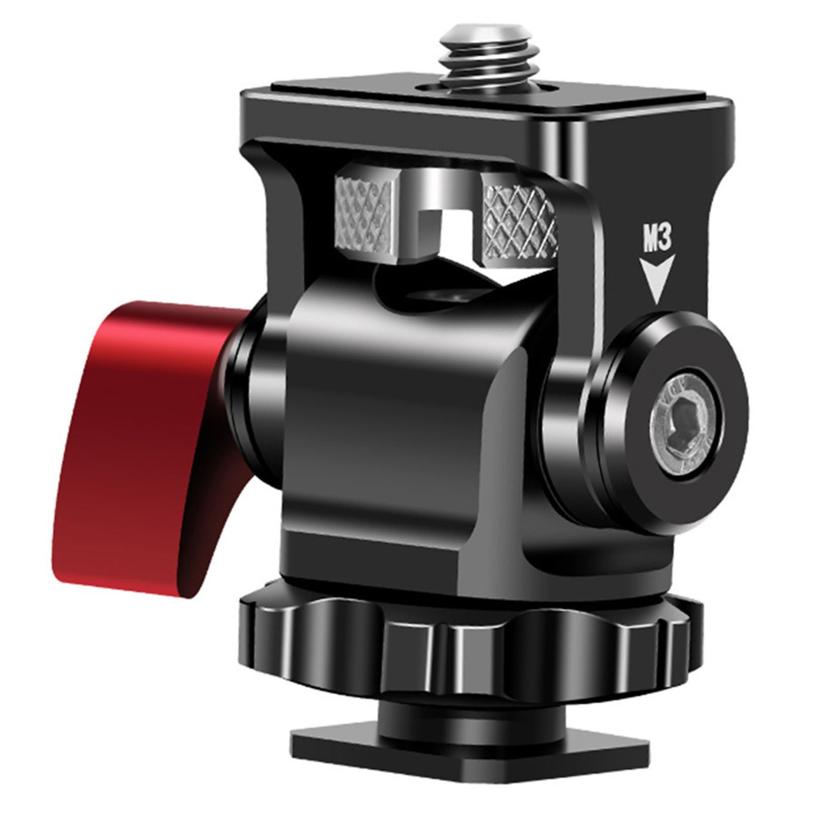 Aluminum 360° Rotation 1/4″ Screw Tripod Camera Hot Cold Shoe Mount Adapter