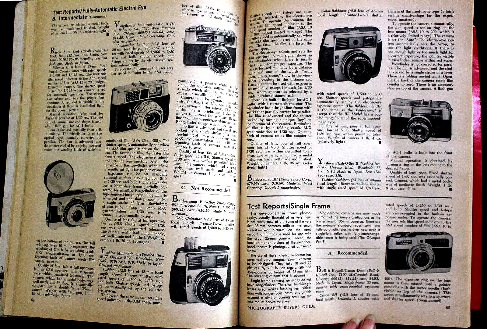 2 VINTAGE PHOTOGRAPHY BUYER’S GUIDES, Fall/Winter 1966 & Winter 1965, Tests!