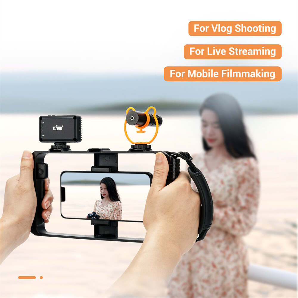 SmartPhone Film Making Vlogging Kit Video Camera Rig Stabilizer Cage for iPhone