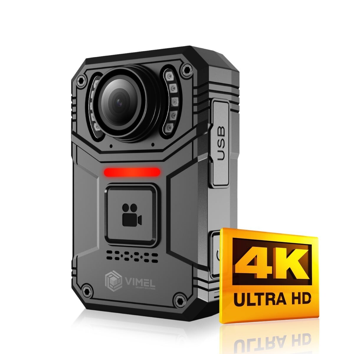 Police Body Camera 4K Wearable Recorder Shockproof Law Enforcement Night Vision