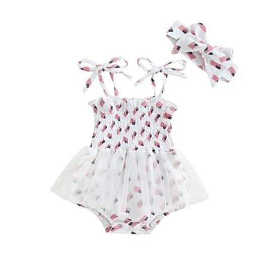 4th of July Newborn Baby Girl Outfit Amerian Flag 3-6 Months Flag Romper Dress