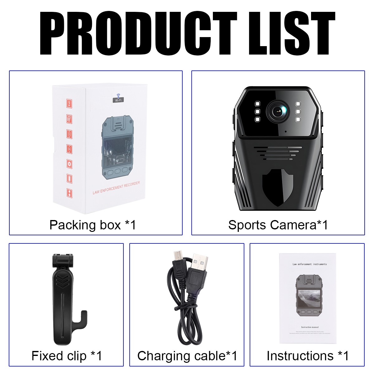 4K HD 1080P Wifi Camera Video Recorder IR Night Vision Police Body Camcorder Cam