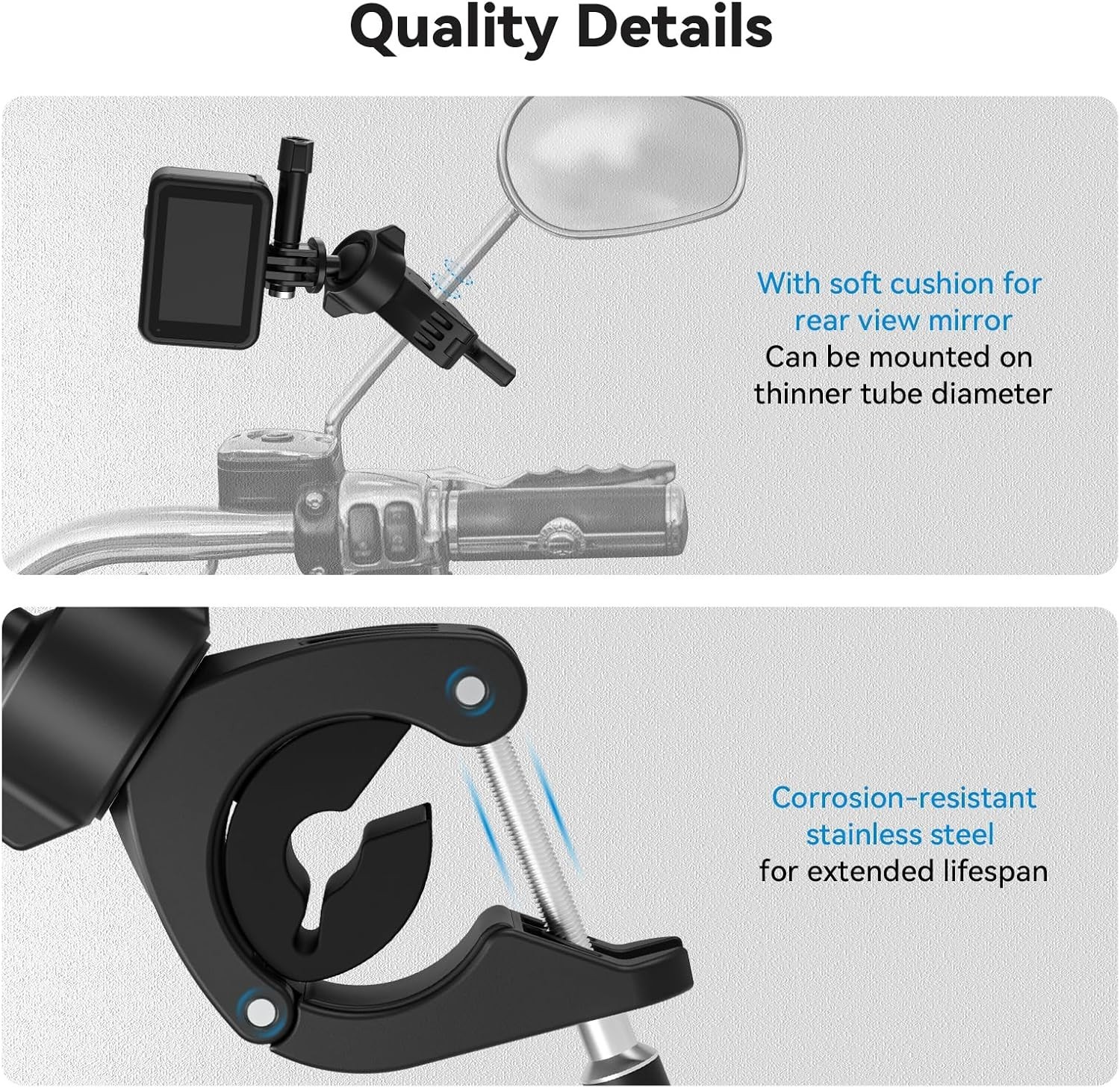 Handlebar/Pole Mount with 1/4′ 360° Ball Head Rotation– GoPro Hero & Insta 360