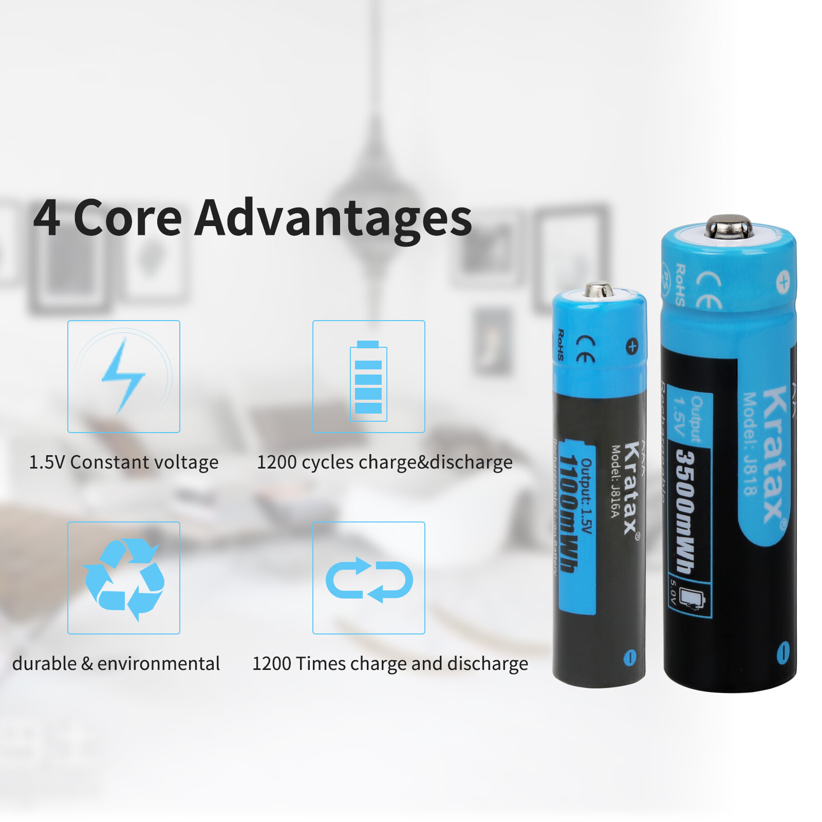 1.5V AA AAA Rechargeable Lithium Batteries with AA/AAA Battery Charger LOT