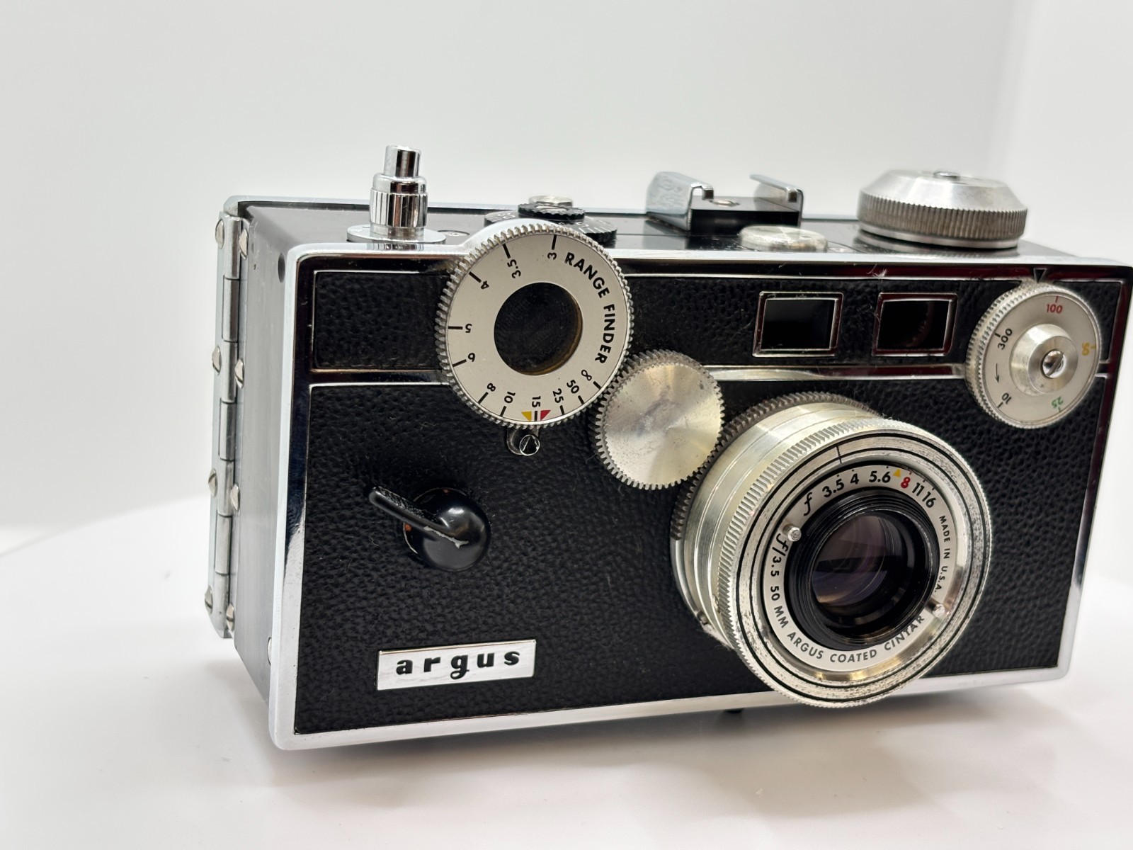 Argus C3 35mm Rangefinder Brick Camera w/ Cintar 50mm f3.5 50mm Lens [TESTED]