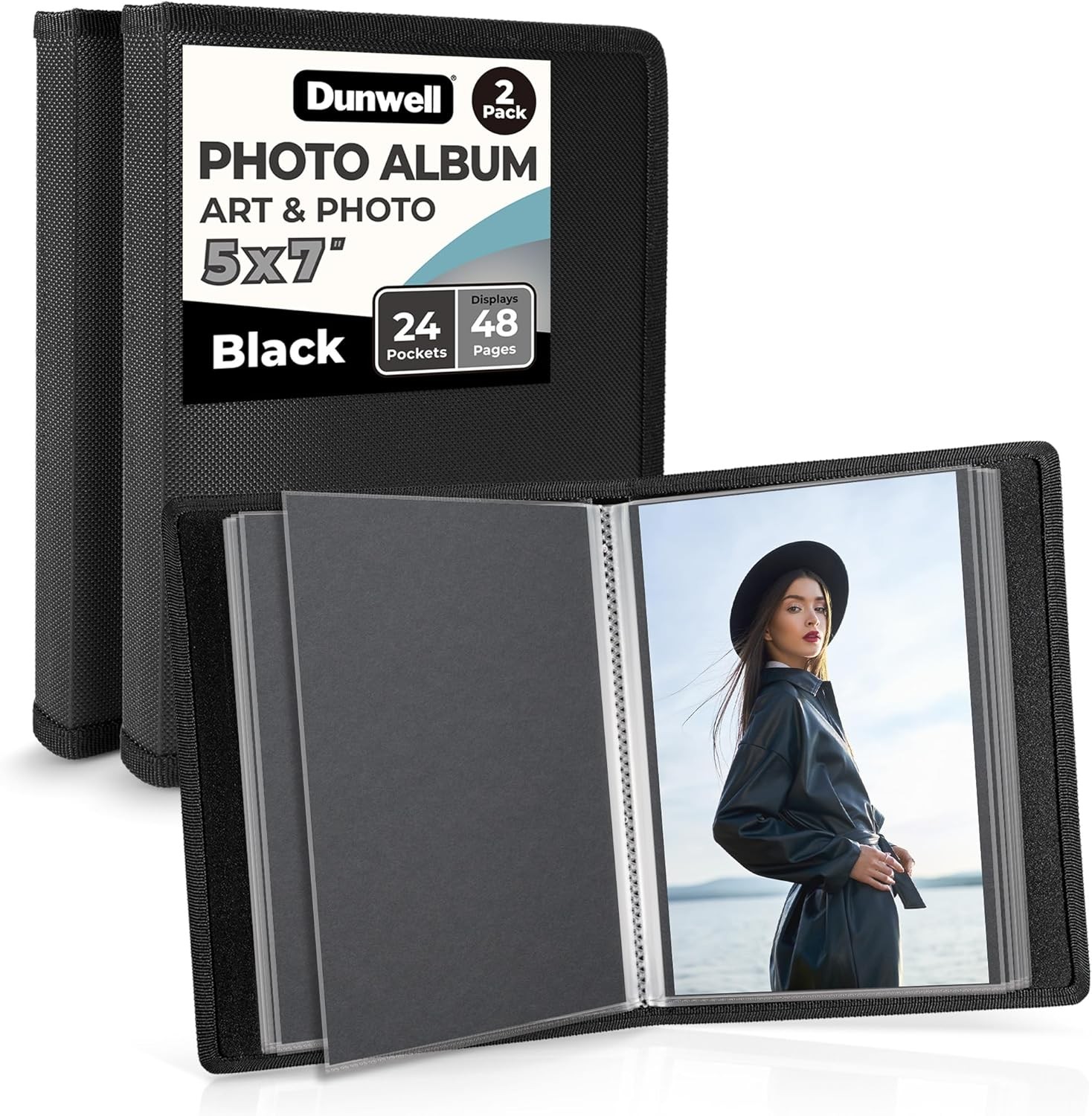 Small Photo Album 5×7 (2-Pack, Blue), Mounting Paper, 5 x 7 Photo & Art