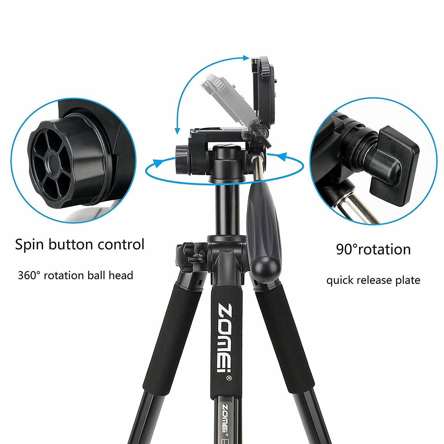 ZOMEI Q222 Pro Tripod Monopod Lightweight Portable Travel Tripod for Camera