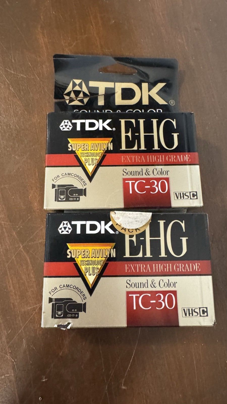 TDK 2 Pack E-HG TC-30 VHS-C Extra High Grade Camcorder Blank Tapes, NEW