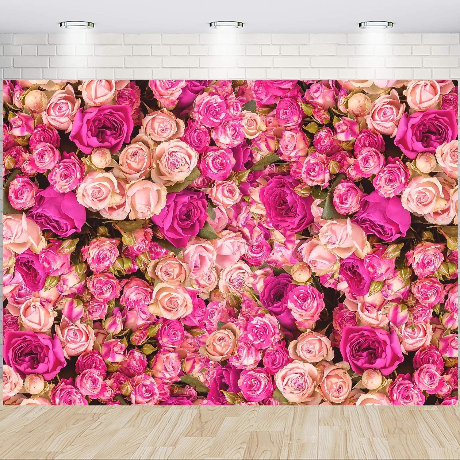 5x3FT Vinyl Pink Rose Backdrop – Perfect for Photography & Events