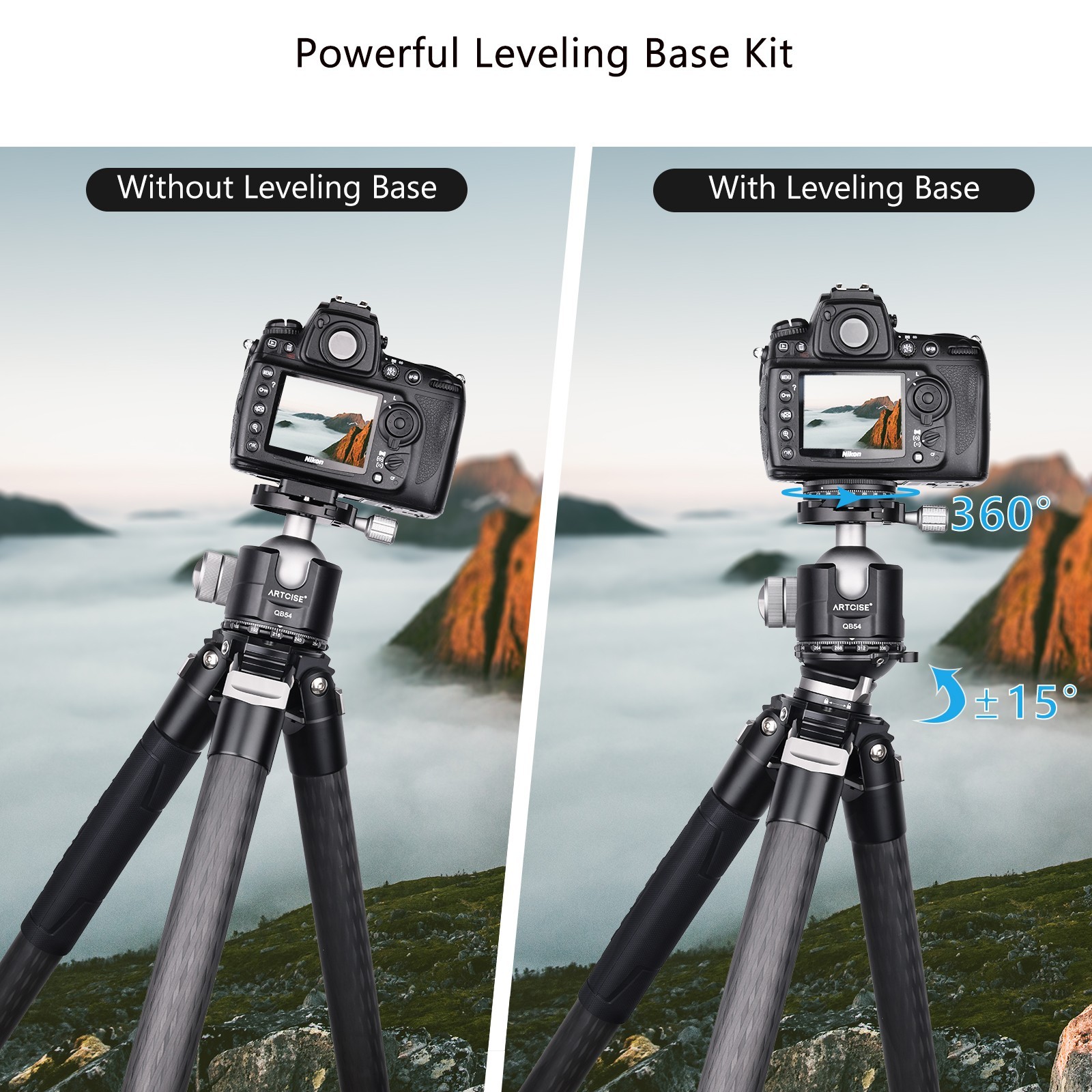 Tripod Leveling Base Camera Leveler Adjusting Plate 360° Panoramic Pan Base