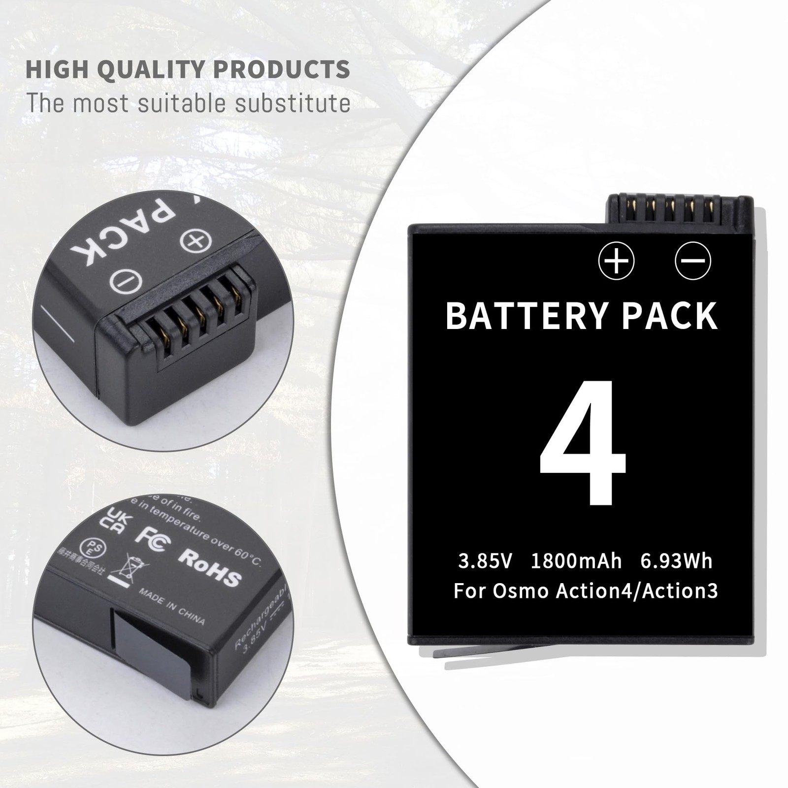 Osmo Action 4/3 Battery Charger Kit 3-Pack and 3-Channel Fast Charger Hub