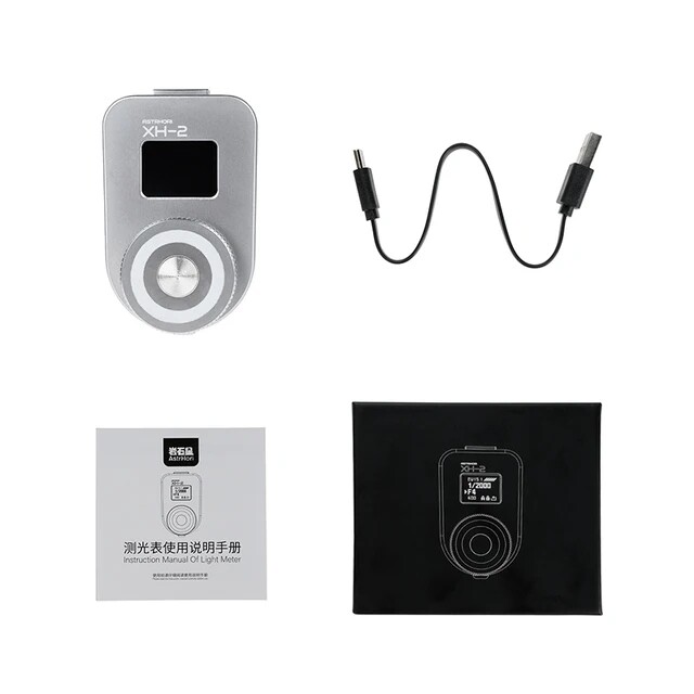 US Astrhori XH-2 Camera Light Meter OLED Screen Cold Shoe 0.66″ Real-Time Meter