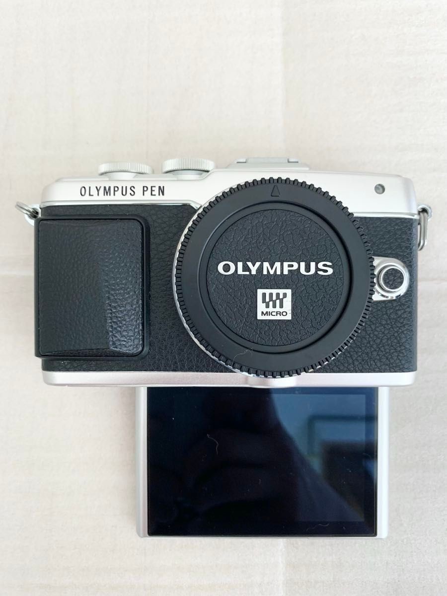 OLYMPUS PEN Lite E-PL7 Double Zoom Kit Silver Mirrorless Lens Camera Olympus