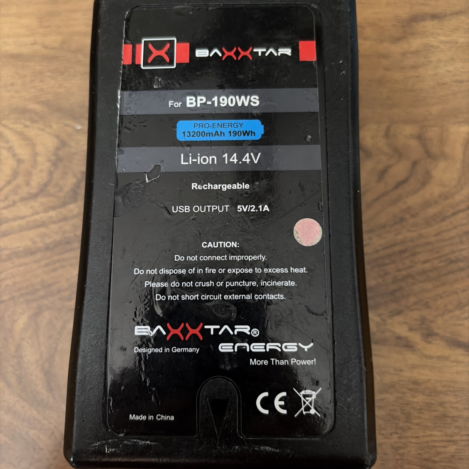 Baxter BP-190WS 190Wh V-Mount Rechargeable Battery Pack