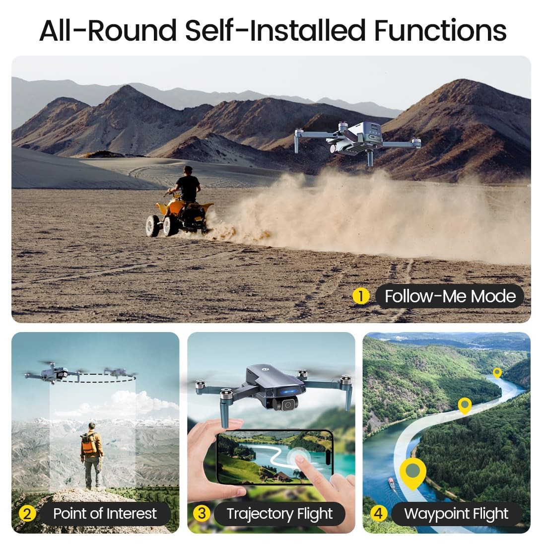 Holy Stone HS360S Drone with Camera 4K, 10000FT FPV GPS Drone FAA, Green