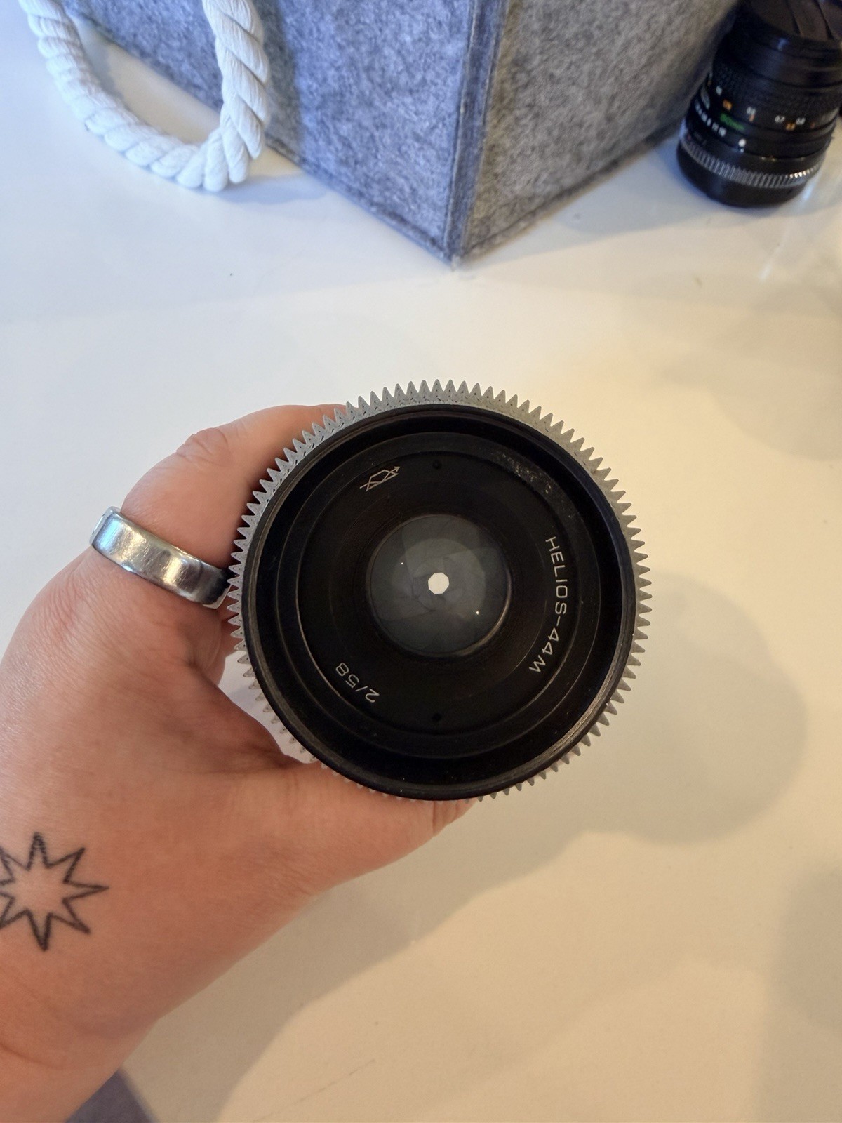 Helios 44M 58mm f/2 refurbished w installed anamorphic adapter and cine updates