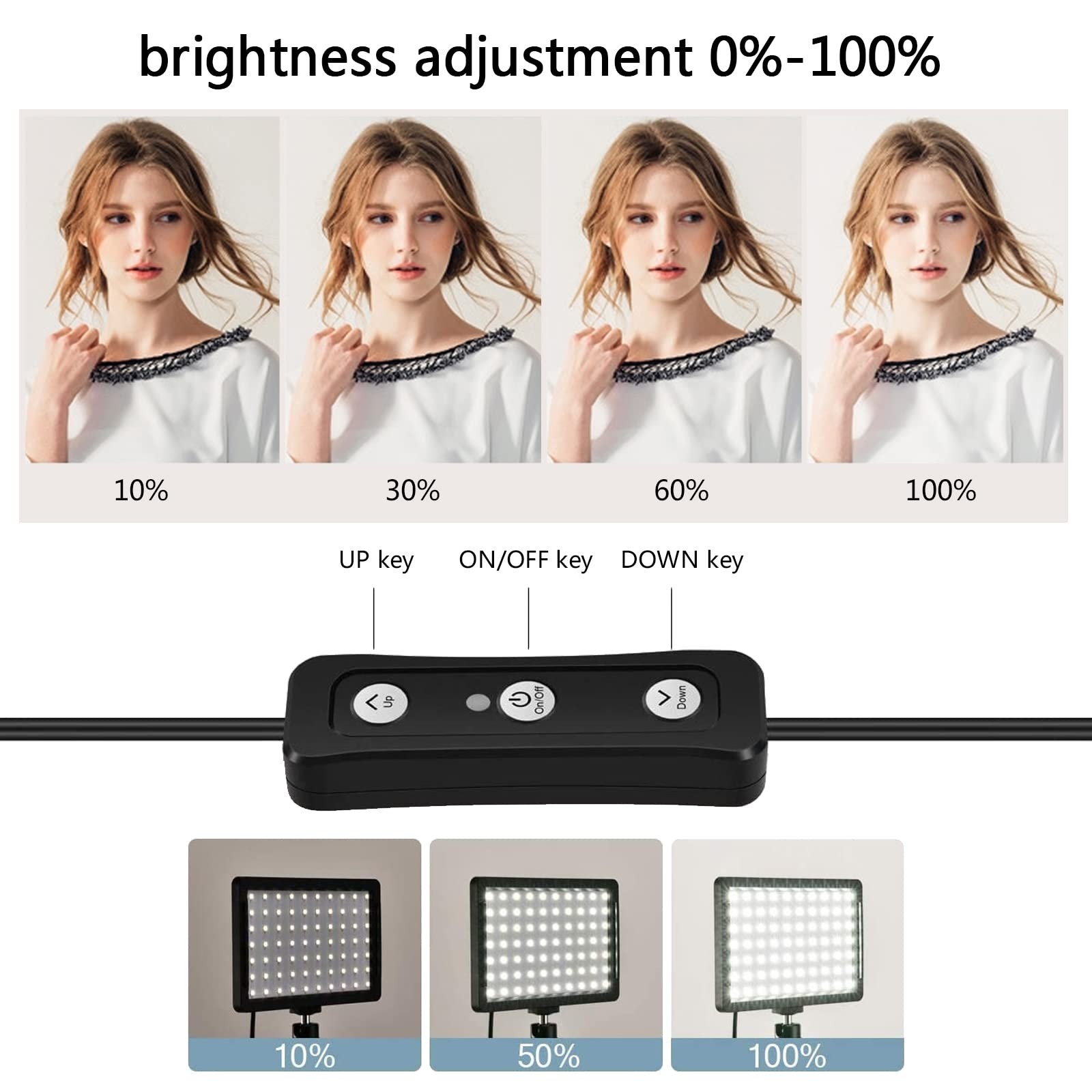 1 Pack LED Desk Key Light Video Light with C-Clamp Stand 9 Color Filters Stud…