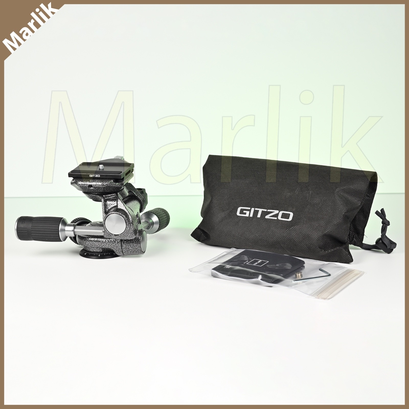 Gitzo 3-Way Fluid Head GHF3W for Tripod, Arca-Type Clamp & Plate, NEW with Pouch