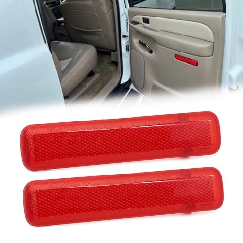 1 Pair Rear Left Driver and Right Passenger Side Door Red Reflector Panel,