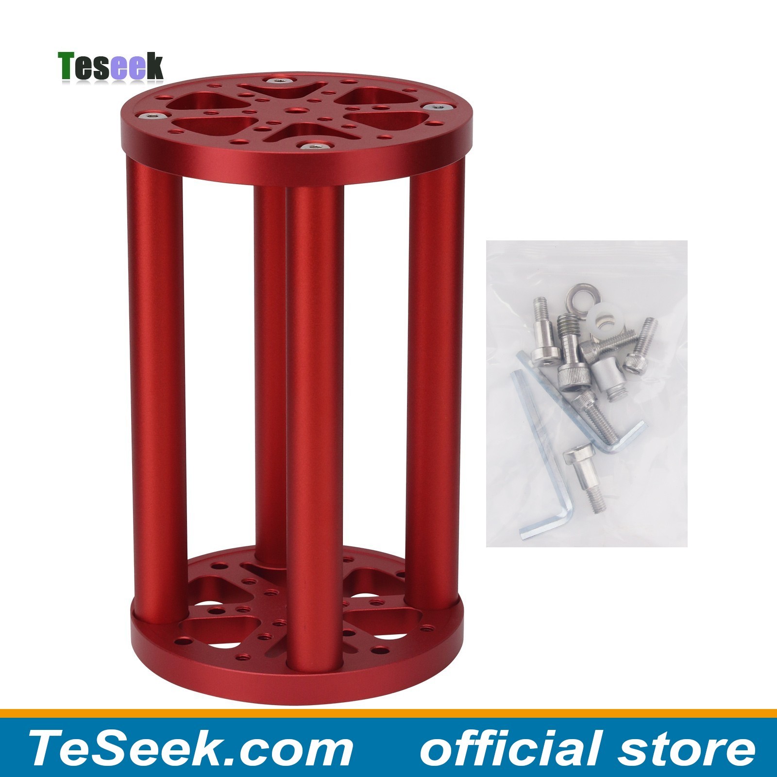 TeSeek MT-1 195mm/7.7″ EQ Mount Pier Extension (Red) for ZWO TC40 CF40/Tripods