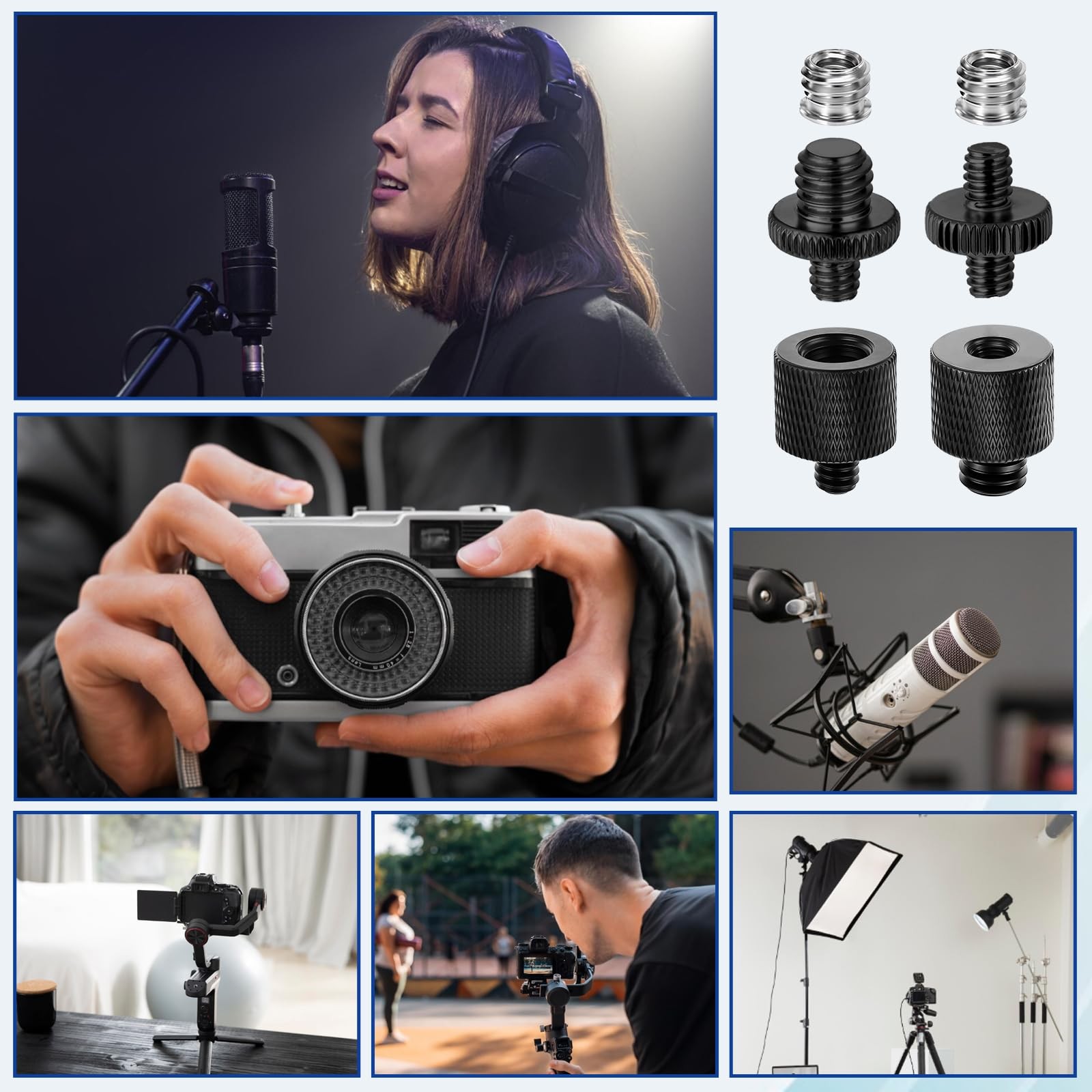 Tripod Screw Adapter 6 Pcs Aluminum Threaded Converter 1/4 Male 1/4″ x 3/8″
