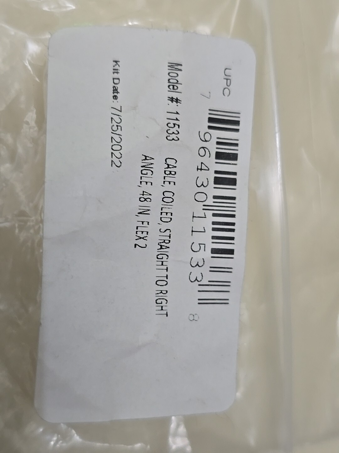 AXON FLEX 2 – CABLE – 48 IN COILED STRGHT TO RT ANG