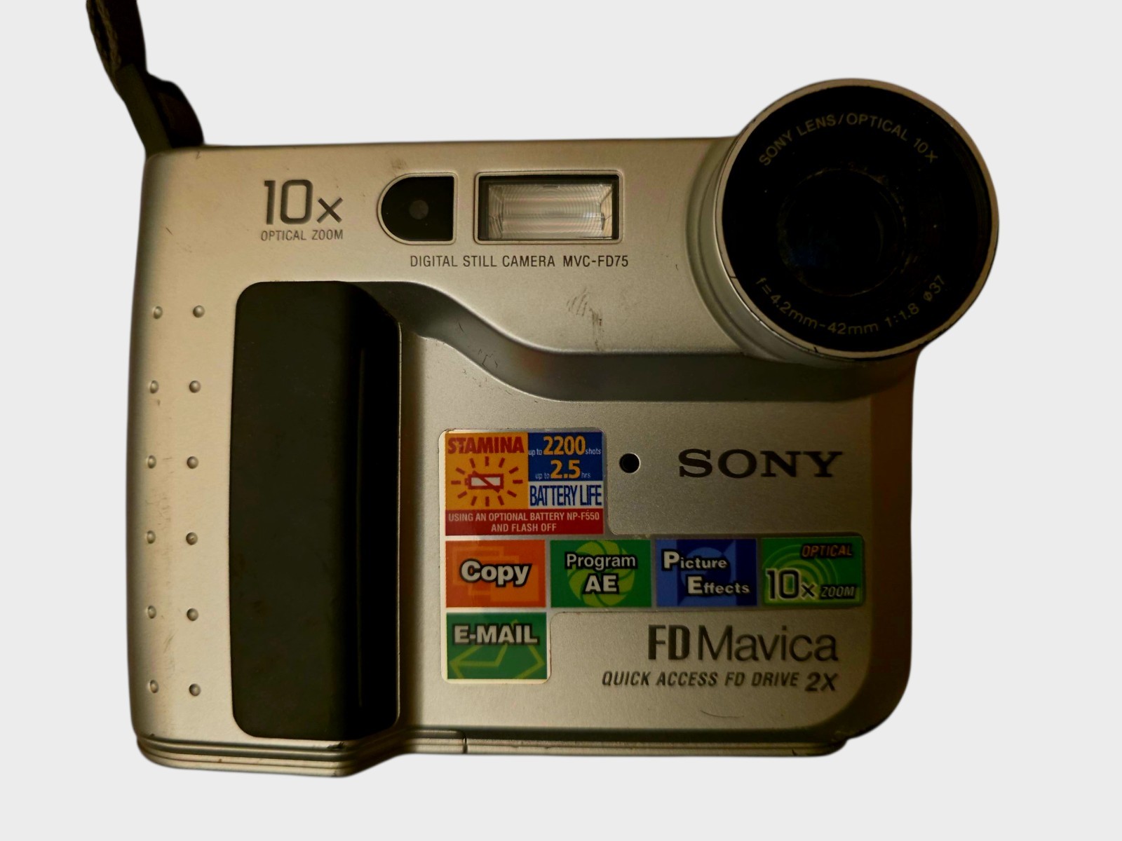 Vintage Sony FD Mavica MVC FD75 Digital Camera .3MP 10X Opt Zoom Floppy Drive