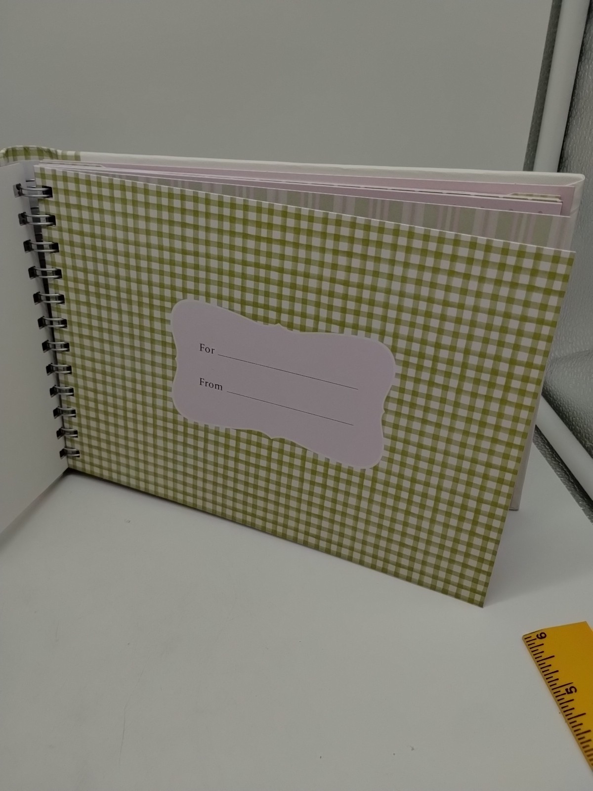 Hallmark Grandma Album Photo Voice Recordable Green Plaid Pink Ribbon