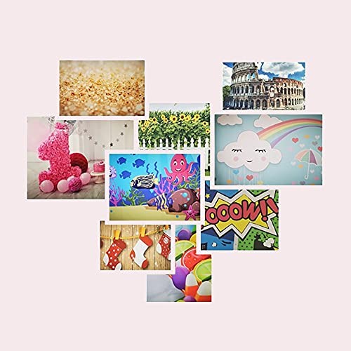 Neon Glow Party Round Backdrop Cover Fabric Let’s Glow 7.2×7.2ft-Diameter